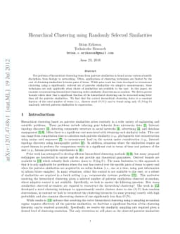 Hierarchical Clustering using Randomly Selected Similarities