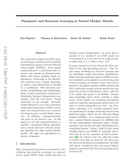 Parameter and Structure Learning in Nested Markov Models
