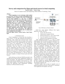 Survey and comparison for Open and closed sources in cloud computing
