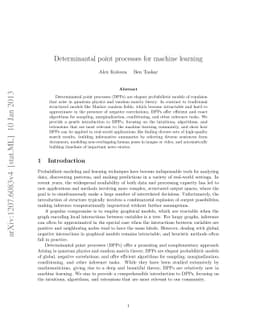 Determinantal point processes for machine learning