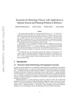 Invariants for Homology Classes with Application to Optimal Search and
  Planning Problem in Robotics