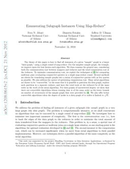 Enumerating Subgraph Instances Using Map-Reduce