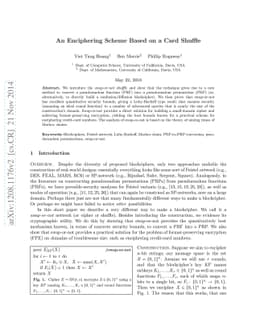 An Enciphering Scheme Based on a Card Shuffle