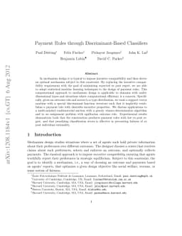 Payment Rules through Discriminant-Based Classifiers