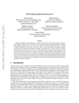 On Finding Optimal Polytrees
