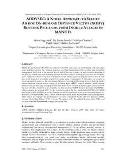 AODVSEC: A Novel Approach to Secure Ad Hoc on-Demand Distance Vector
  (AODV) Routing Protocol from Insider Attacks in MANETs