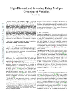 High-Dimensional Screening Using Multiple Grouping of Variables