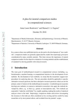 A Plea for Neutral Comparison Studies in Computational Sciences