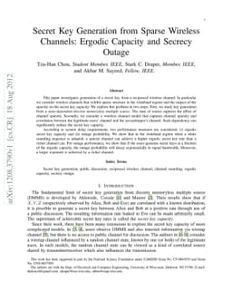 Secret Key Generation from Sparse Wireless Channels: Ergodic Capacity
  and Secrecy Outage