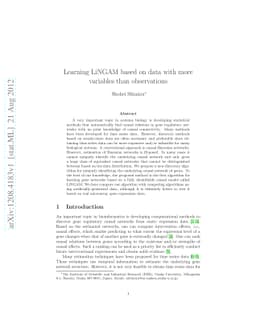 Learning LiNGAM based on data with more variables than observations