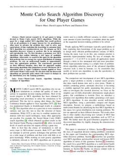 Monte Carlo Search Algorithm Discovery for One Player Games