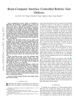 Brain-Computer Interface Controlled Robotic Gait Orthosis