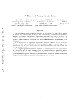 A Theory of Pricing Private Data
