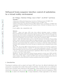 Self-paced brain-computer interface control of ambulation in a virtual
  reality environment