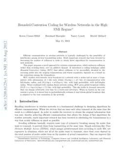 Bounded-Contention Coding for Wireless Networks in the High SNR Regime