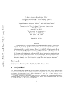 A two-stage denoising filter: the preprocessed Yaroslavsky filter