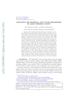 Estimating the historical and future probabilities of large terrorist
  events