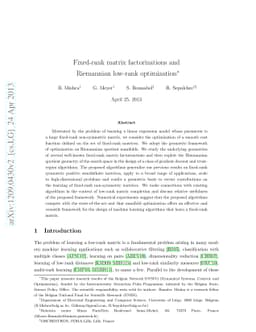 Fixed-rank matrix factorizations and Riemannian low-rank optimization