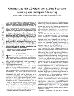 Constructing the L2-Graph for Robust Subspace Learning and Subspace
  Clustering
