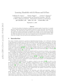 Learning Manifolds with K-Means and K-Flats