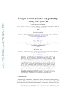 Computational information geometry: theory and practice