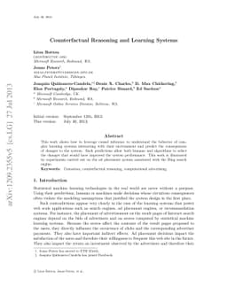 Counterfactual Reasoning and Learning Systems