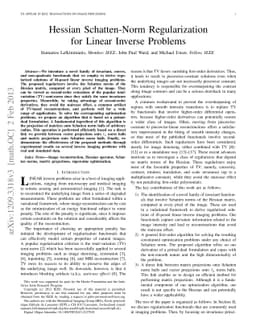 Hessian Schatten-Norm Regularization for Linear Inverse Problems
