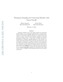 Thompson Sampling for Contextual Bandits with Linear Payoffs