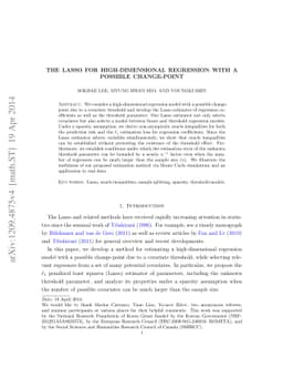 The Lasso for High-Dimensional Regression with a Possible Change-Point