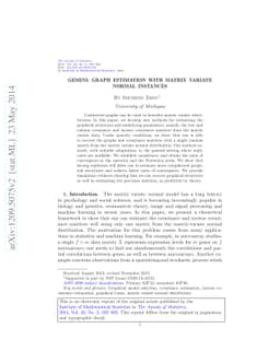 Gemini: Graph estimation with matrix variate normal instances