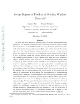 Secure Degrees of Freedom of One-hop Wireless Networks