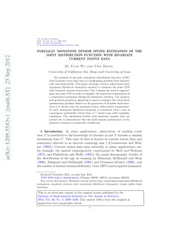 Partially monotone tensor spline estimation of the joint distribution
  function with bivariate current status data