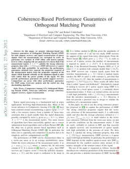 Coherence-Based Performance Guarantees of Orthogonal Matching Pursuit