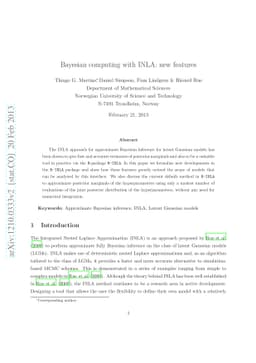 Bayesian computing with INLA: new features