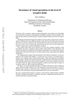 Invariance of visual operations at the level of receptive fields