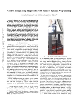 Control Design along Trajectories with Sums of Squares Programming
