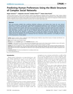Predicting human preferences using the block structure of complex social
  networks