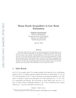Sharp Oracle Inequalities in Low Rank Estimation