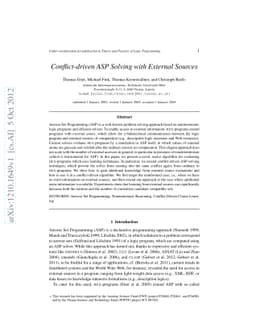 Conflict-driven ASP Solving with External Sources