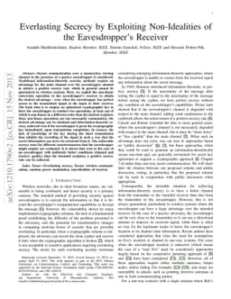 Everlasting Secrecy by Exploiting Non-Idealities of the Eavesdropper's
  Receiver