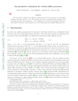 On parameter estimation for critical affine processes