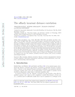 The affinely invariant distance correlation