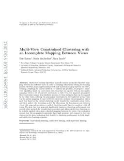 Multi-view constrained clustering with an incomplete mapping between
  views