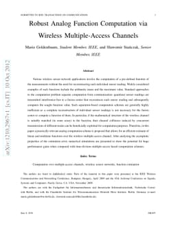 Robust Analog Function Computation via Wireless Multiple-Access Channels