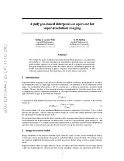 A polygon-based interpolation operator for super-resolution imaging
