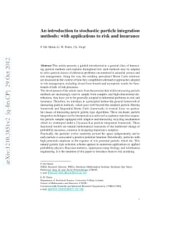 An introduction to particle integration methods: with applications to
  risk and insurance