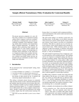 Sample-efficient Nonstationary Policy Evaluation for Contextual Bandits