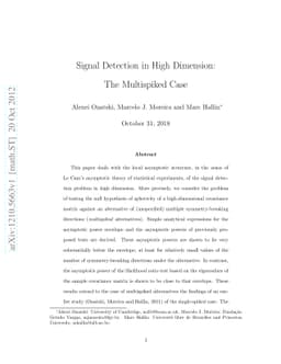 Signal Detection in High Dimension: The Multispiked Case
