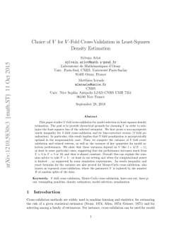 Choice of V for V-Fold Cross-Validation in Least-Squares Density
  Estimation