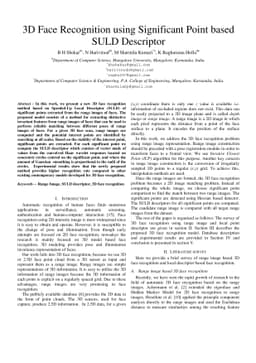 3D Face Recognition using Significant Point based SULD Descriptor